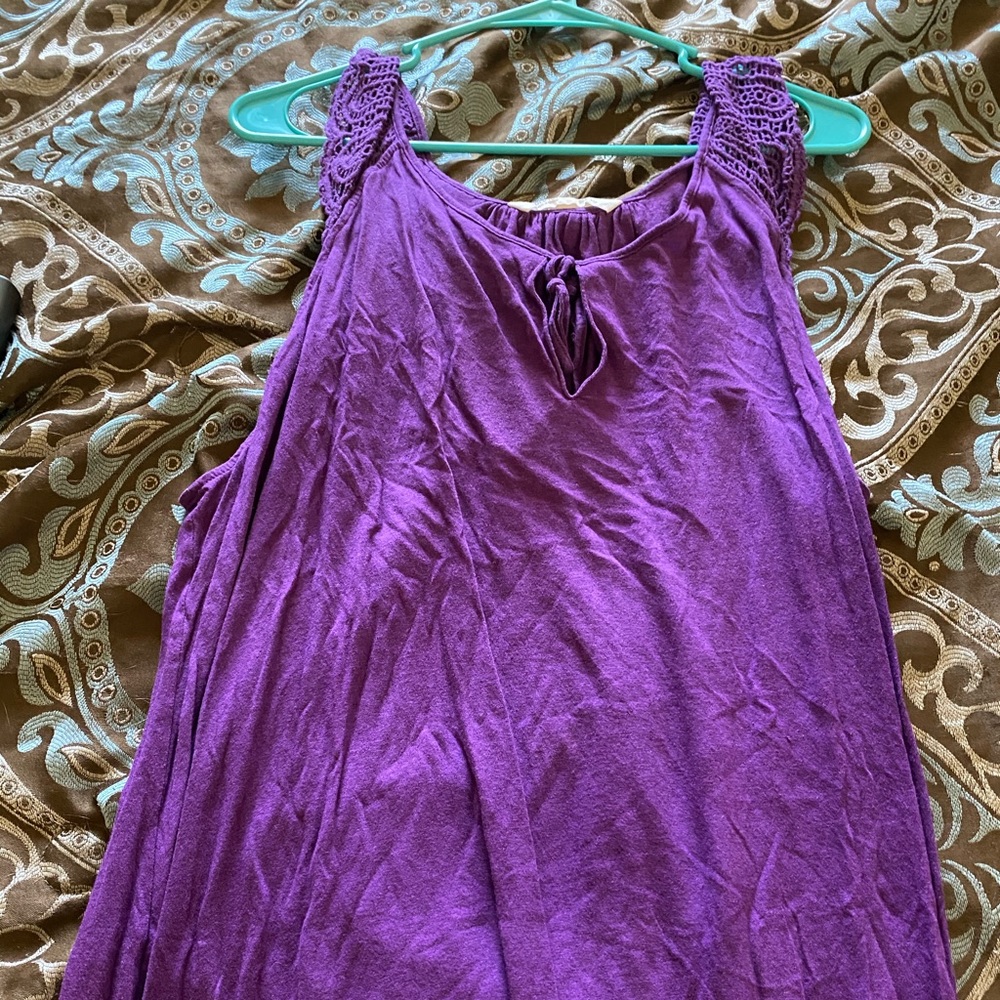 Purple sleeveless with lace details